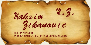 Maksim Žikanović vizit kartica